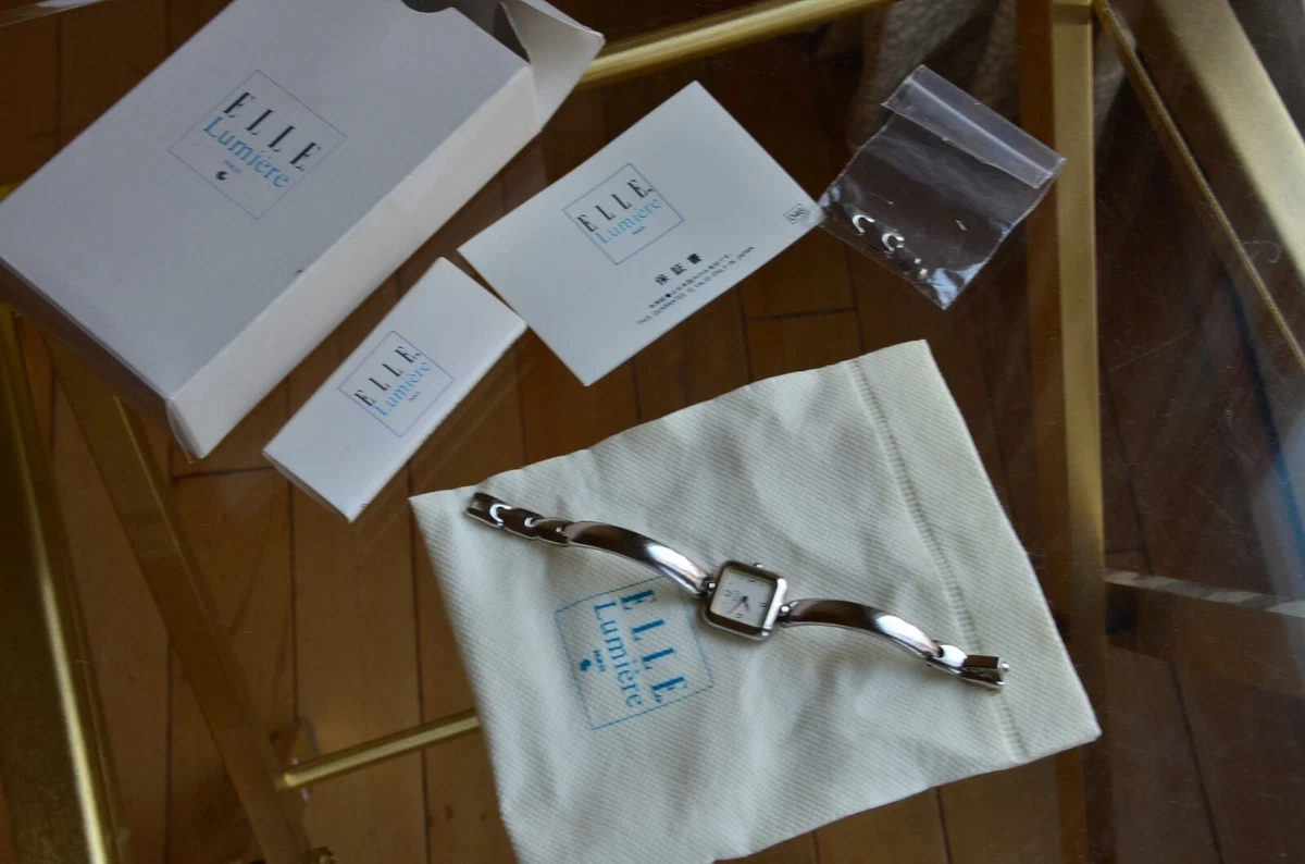 Elle Girl Wristwatch Black/White Stripe Strap Analog Quartz Watch in box ELLE Women main image 3