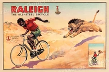 1940s Raleigh All Steel Bicycle Vintage Style Bicycle Advertising Poster - 20x30
