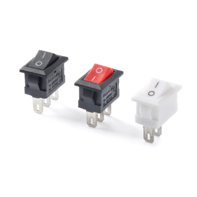 Black Red White Rocker Switch Small Miniature KCD11 2/3Pin 2/3