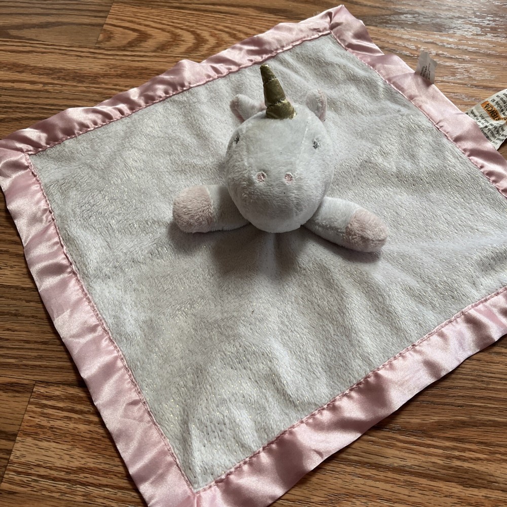 Cloud Island Pink White Unicorn Plush Lovey Baby Security Blanket  