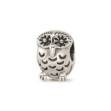 Reflection Beads Sterling Silver Themed 3D Detailed Standing Owl Bead