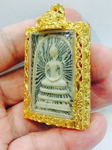 ¡Raro! Somdej Prokpoh Oro Takrut LP Pae Wat Pikulthong Carcasa de Oro Amuleto Tailandés - - Imagen 4 de 12