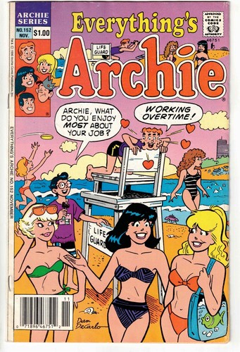 EVERYTHING'S ARCHIE #152 1990 SEXY BIKINI COVER BY DECARLO COPPER AGE NICE!