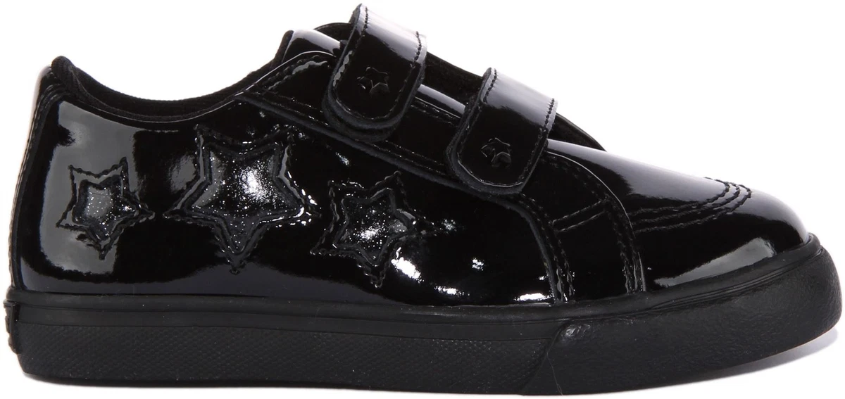 Kickers Tovni Star Infants Patent Leather School Shoes In Black UK Size 8 12