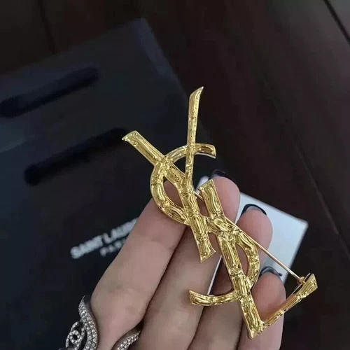 Y.ves Saint Laurent Brooch Classic Gold Brooch Versatile Temperament Gifts Hot - Picture 8 of 14