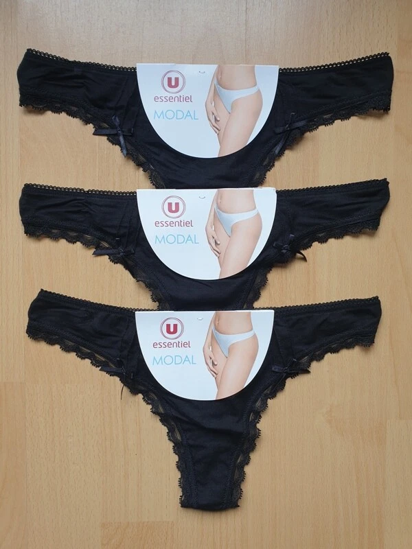 LOT DE 3 STRINGS FEMME TAILLE 36 38 MARQUE U ESSENTIEL 93 MODAL