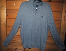 Chaps Pullover Sweater w/ 1/4 Zip- New- Gray- size Medium