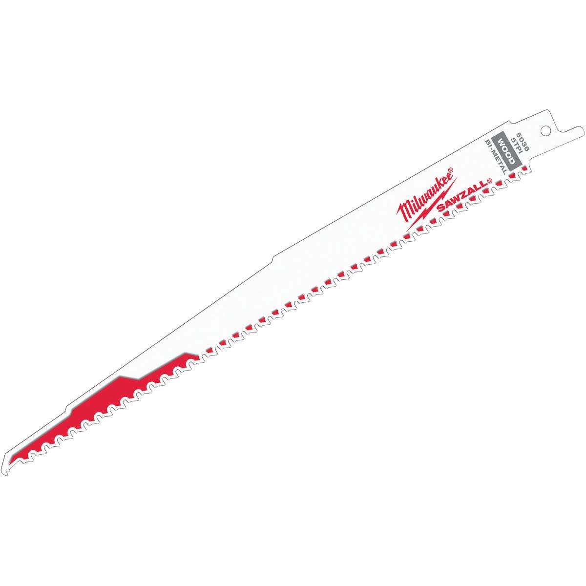 Milwaukee 48-00-5036 SAWZALL 9" 5-TPI Wood-Cutting Reciprocating Blades, 5-Pk
