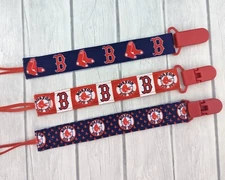 Pacifier Clip Nuk Holder Baby Shower Gift Baseball Stocking Stuffer Boston