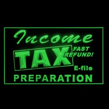190176 Income Tax Preparation Office Fast Display LED Light Neon Sign