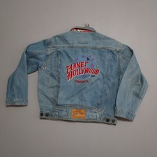 Vintage Youth Kids Planet Hollywood Phoenix Arizona denim jean jacket 10 Medium