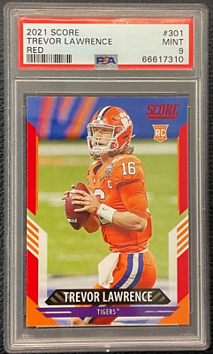 2021 Panini Score #301 Trevor Lawrence Rookie RC PSA 9 MINT