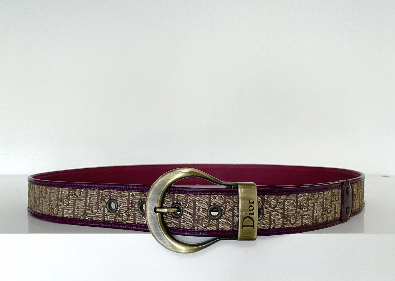 Ceinture en cuir CHRISTIAN DIOR logo monogramme   Taille 90 cm