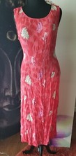 JANE ASHLEY Women's Sleeveless Red Floral Print Scoop Neck Rayon Dress M