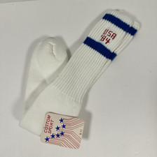 VTG 1984 Olympics Socks NOS Crew USA Acrylic 9-11 Striped Sport long sock