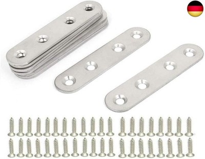 CYH Flache Halterungen aus Edelstahl, 10 Stück, Montagefüße aus Metall, gerade,