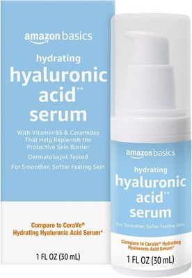 Amazon Basics Hydrating Hyaluronic Acid Serum 1oz Ceramides and Vitamin B