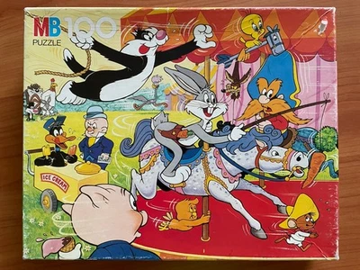 MB Puzzle - Disney Looney Tunes - 100 Teile Vintage alt Bugs Bunny Tweety - Bild 1 von 4