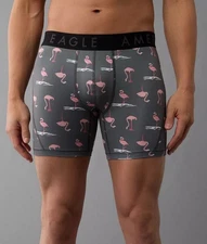 AEO Men's Flamingo Pond 6" Flex Boxer Brief Medium American Eagle NWT
