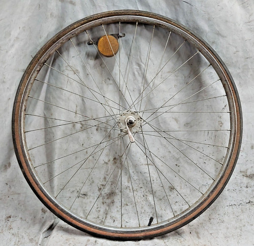 Rigida Superchromix 27" Vintage Front Road Wheel 100mm AV QR Silver High Flange~