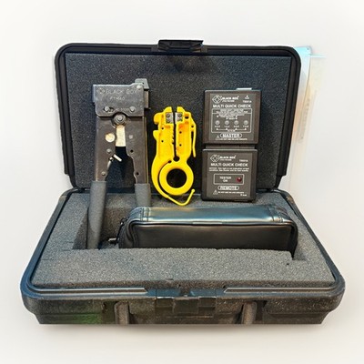 Black Box FTM40 RJ45 Crimp Tool w/TS031A Multi Quick Check Tester Case Telecom