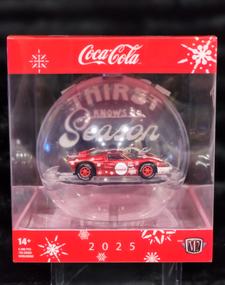 M2 Machines 2025 Coca-Cola Christmas Ornament 1966 Ford GT40 MKII
