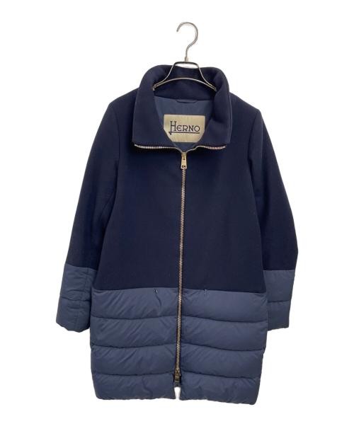 Down Coat with Different Material Switches, Used - image 1