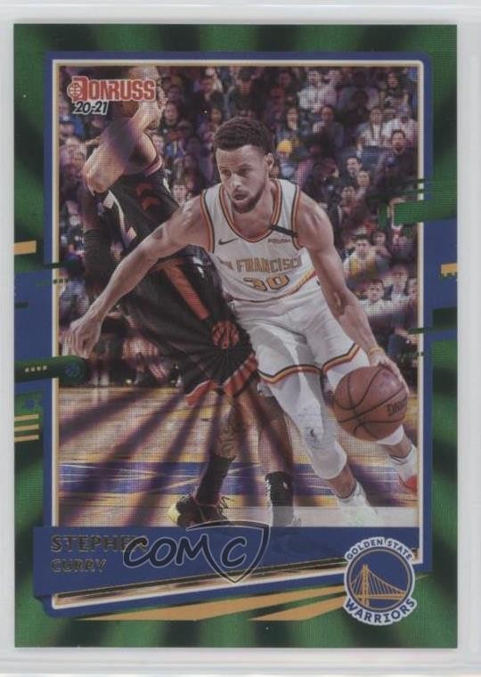 2020-21 Panini Donruss Green Laser Stephen Curry #41 1a4l