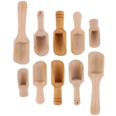 10Pcs Mini Wooden Spoon Mini Bath Salt Spoon Mini Tea Scoop Wooden Candy Spoo...