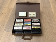 Country Western Music Cassette Tapes Lot Of 25 With Storage Carrying Case