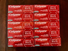 Pack Of 10 Colgate Optic White Stain Fighter Toothpaste Fresh Mint Gel 4.2oz