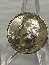 1955 D Washington Quarter BU Uncirculated 90% Silver 25c US Coin