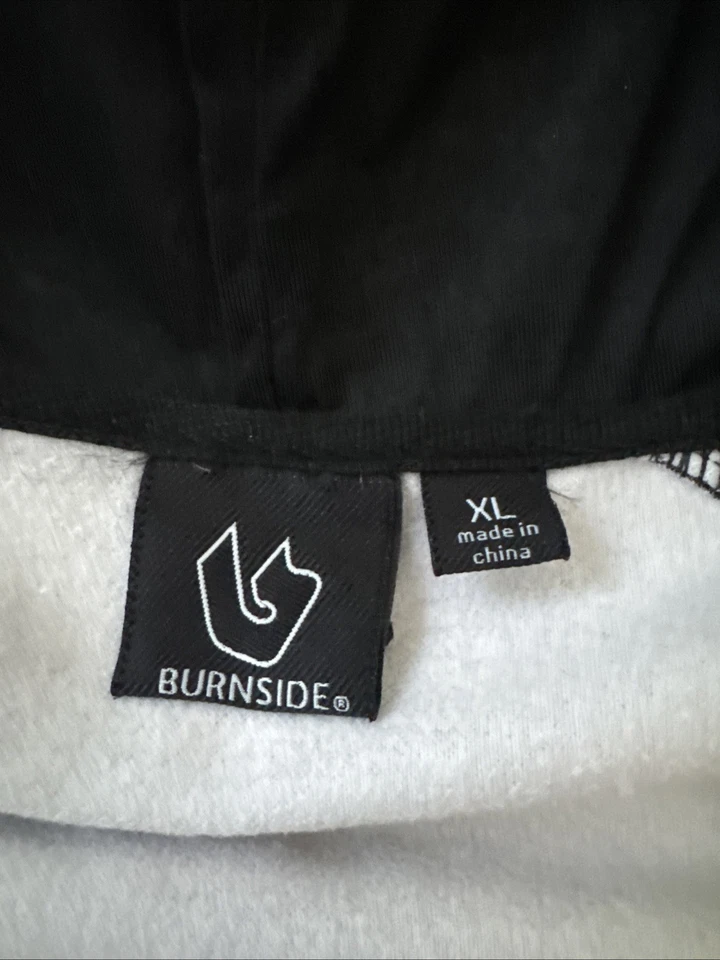 Chaqueta con capucha Burnside para hombre pata de gallo negra a cuadros tecnología polar 1/4 cremallera talla XL Foto 4 de 4