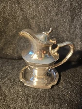 Vintage R. Wallace Silver  Soldered 10 Oz Pitcher Creamer 0353 Lid And Base 