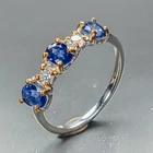 Jewelry gemstone Blue Sapphire Ring 925 Sterling Silver Size 7 /R471830