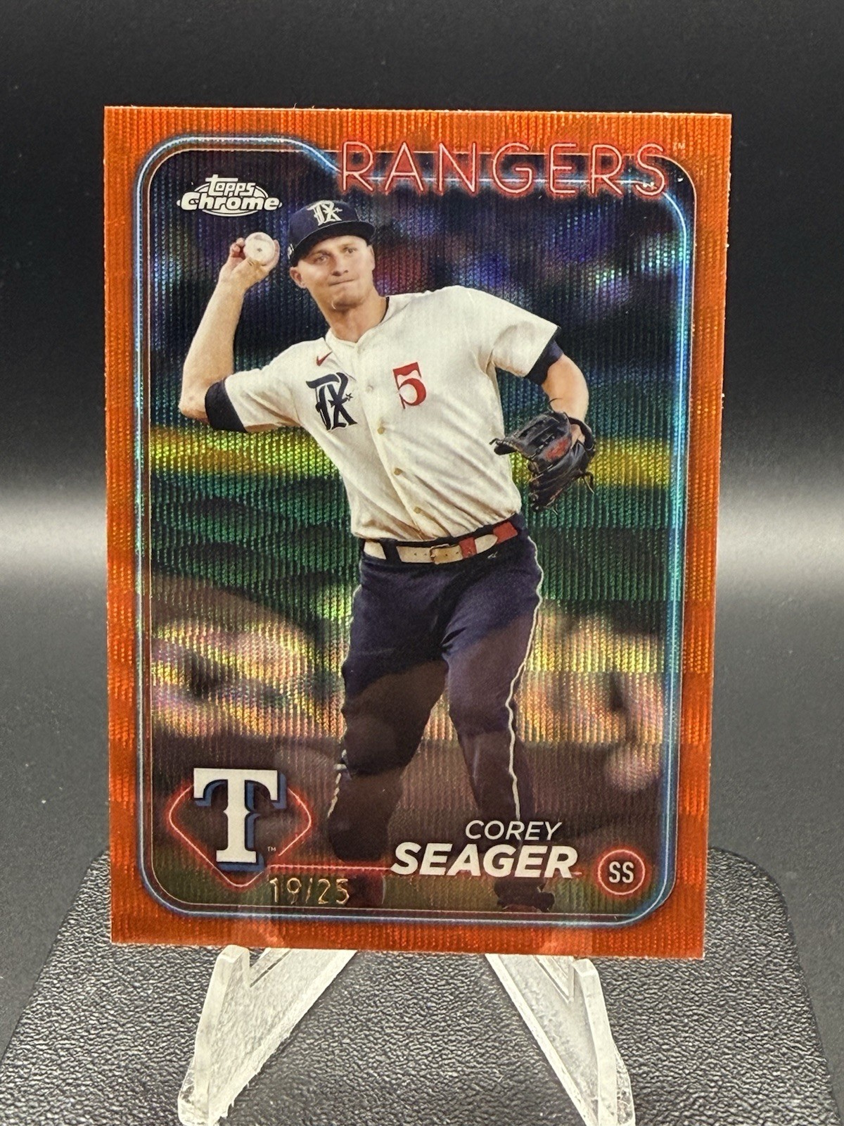 Topps 2024 Chrome Corey Seager Texas Rangers #100 Serial Numbered /25