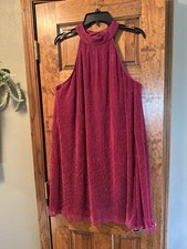 Nine West Plus Size Women's Mock Neck Swing Mini Dress Rose Gold Size XXL