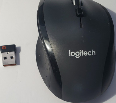 Logitech Marathon M705 Wireless Optical Mouse - USB Receiver, , , Black Gray