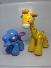 Two Fisher Price Amazing Animals GIRAFFE And Elephant