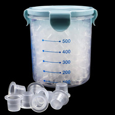 600 Pcs Small Tattoo Ink Caps, Ink Cups with Storage Box