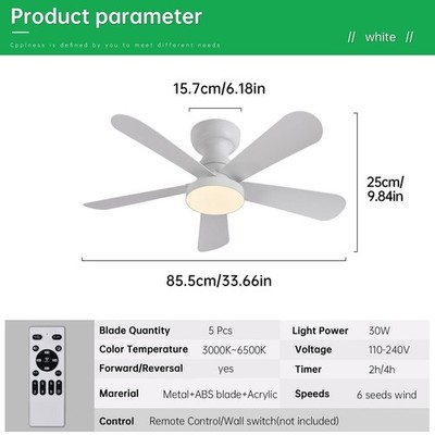 42'' große LED Deckenventilatoren mit Licht Smart Fan Licht 6 Geschwindigkeiten doppelseitige Flügel