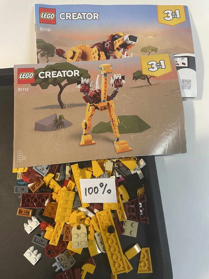 LEGO Creator 3 en 1 León Salvaje (31112) Cocodrilo (31121) 100% Completo Sin Caja Foto 4 de 4