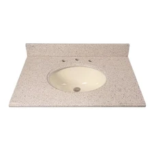 Home Decorators 31" x 22" Granite Beige/Bisque Round Sink Vanity Top in Beige