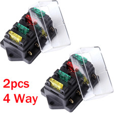 2pcs 4Way Blade Fuse Box Holder Block Auto For Car Marine Motorcycle Boat HOT