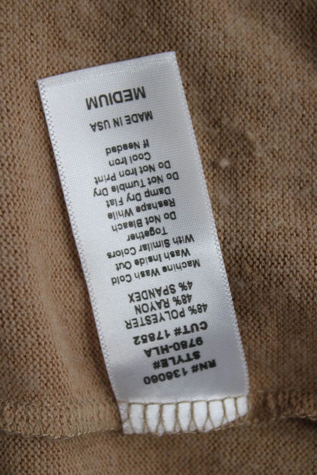 Project Social T Womens Ribbed Trim Collared Oversized Sweater Beige Size M - Image 4 of 4