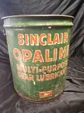 SINCLAIR OPALINE MULTI PURPOSE GEAR LUBRICANT 5 GALLON MOTOR OIL CAN BUCKET RARE