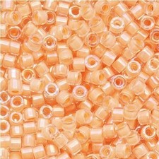 Miyuki Delica Seed Beads Size 11/0 Lt Peach Lined Lined Crystal AB 7.2GM DB0067