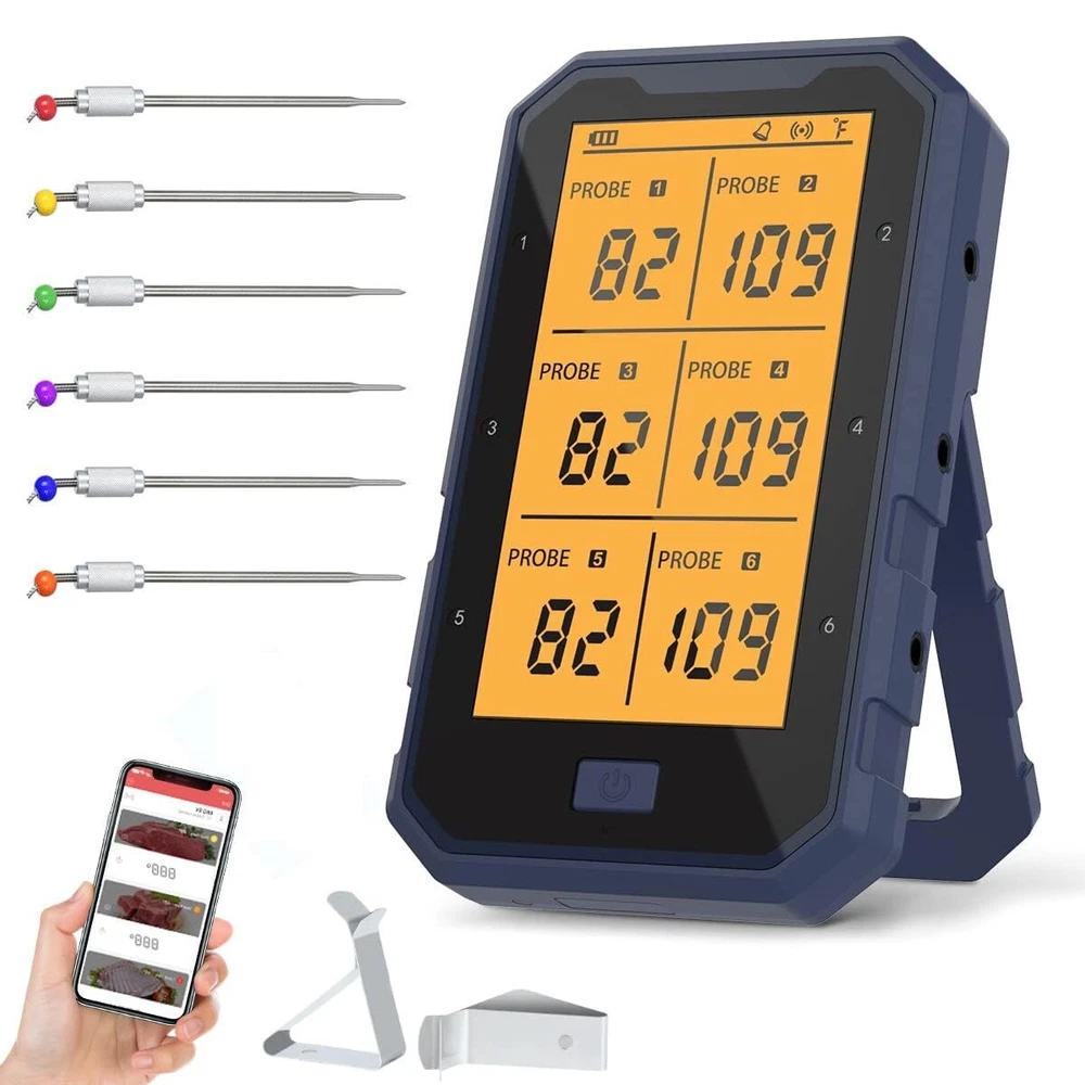 Wireless Meat Thermometer Bluetooth Meat Thermometer for Grilling Digital BBQ...