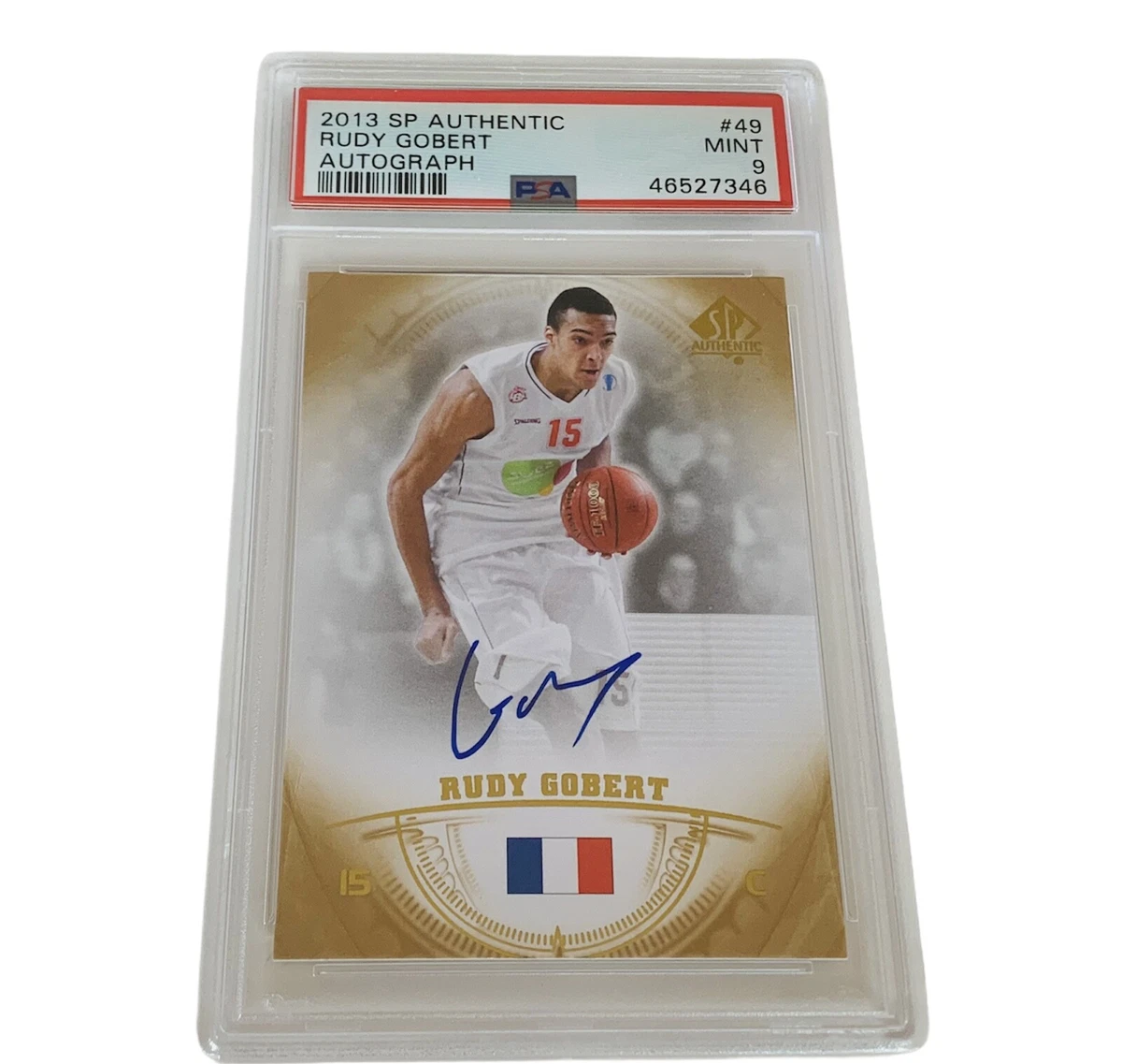 Rudy Gobert Auto Rookie RC Gold PSA 9 Jazz 2013 SP authentic #49 