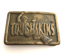 Vintage 1970 s Brass Belt Buckle Toughskins Children's Jeans Sears Brand